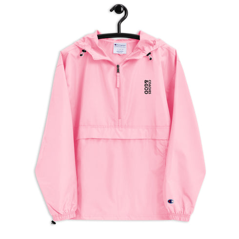 1STAR Coaches &God Vertical Onyx Embroidered Champion Packable Jacket